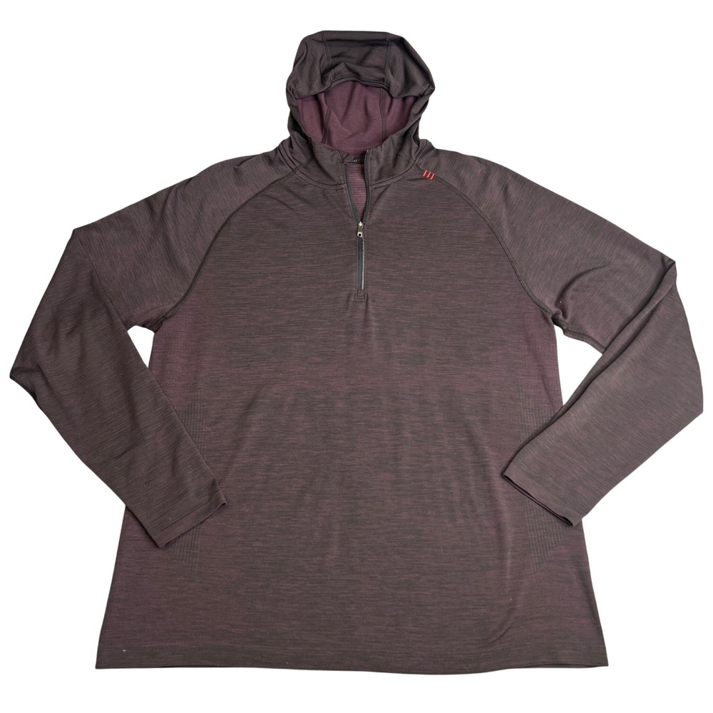 Lululemon Mens Metal Vent Tech Hoodie Half Zip Pullover Dark Plum Heather XL